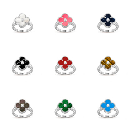 [NOBLE AURA]CLOVER SILVER DIOMND RING COLLECTION