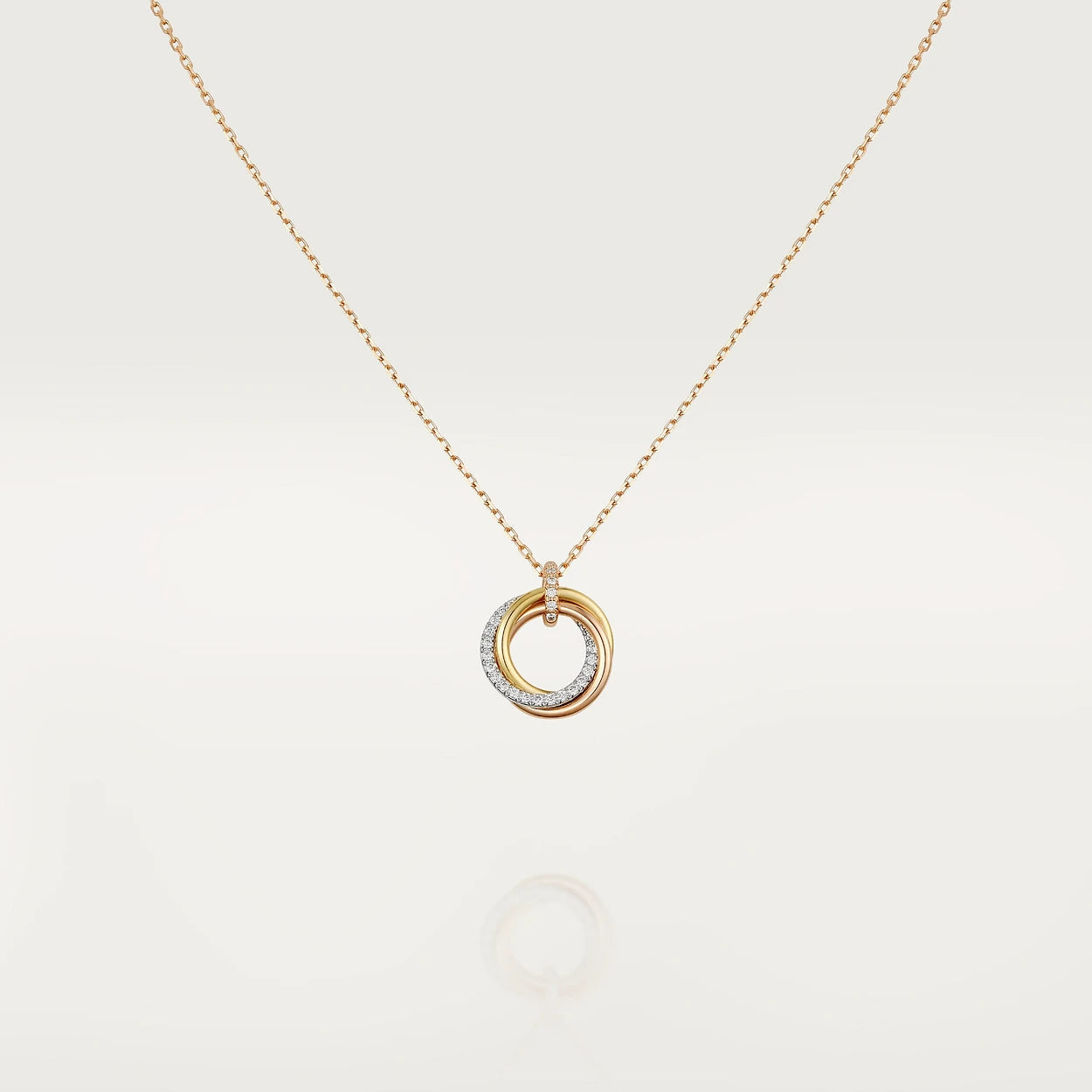 [NOBLE AURA]TRINITY NECKLACE SILVER GOLD PINK GOLD DIAMONDS