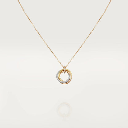 [NOBLE AURA]TRINITY NECKLACE SILVER GOLD PINK GOLD DIAMONDS