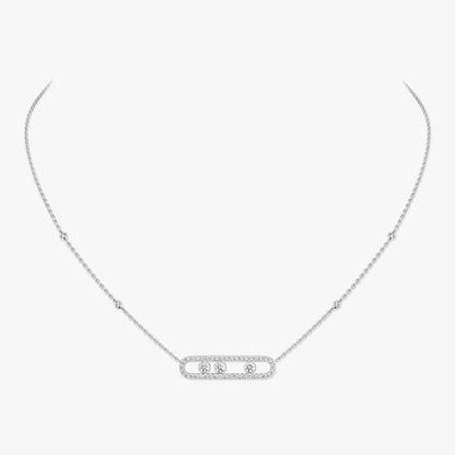 [NOBLE AURA] Move Pave_ Rose Gold Diamond Necklace