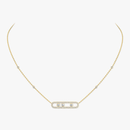 [NOBLE AURA] Move Pave_ Rose Gold Diamond Necklace