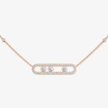 [NOBLE AURA] Move Pave_ Rose Gold Diamond Necklace