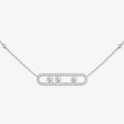 [NOBLE AURA] Move Pave_ Rose Gold Diamond Necklace