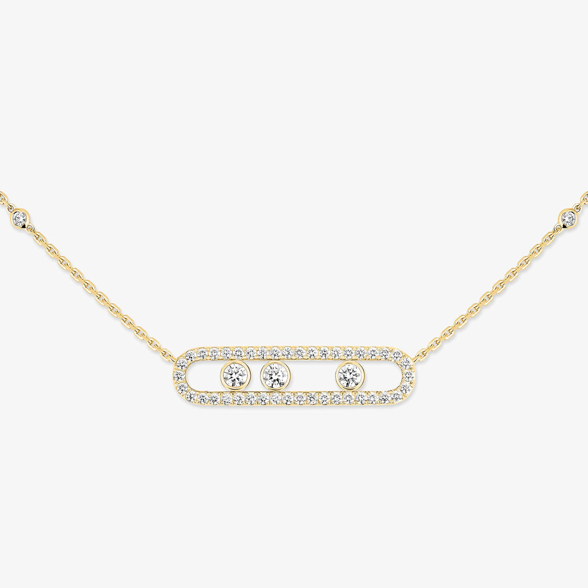 [NOBLE AURA] Move Pave_ Rose Gold Diamond Necklace