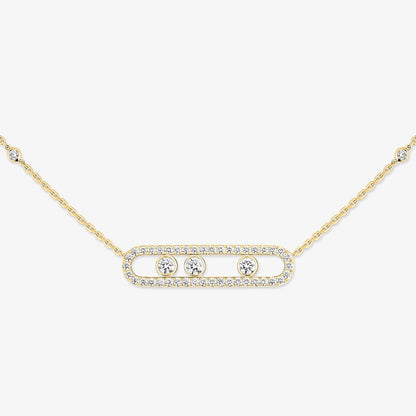 [NOBLE AURA] Move Pave_ Rose Gold Diamond Necklace