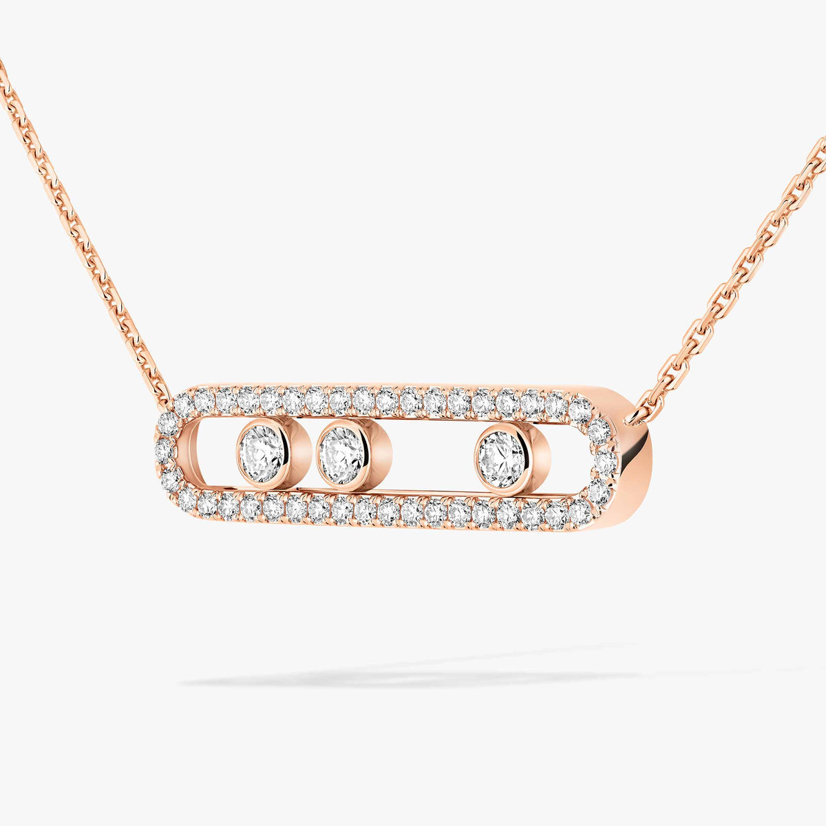 [NOBLE AURA] Move Pave_ Rose Gold Diamond Necklace