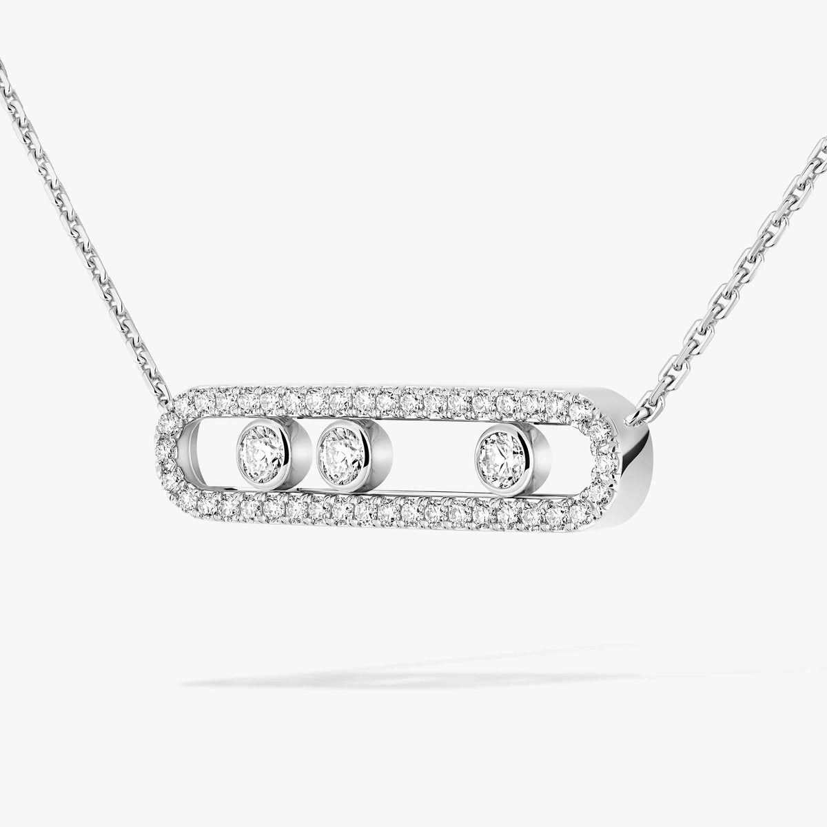 [NOBLE AURA] Move Pave_ Rose Gold Diamond Necklace