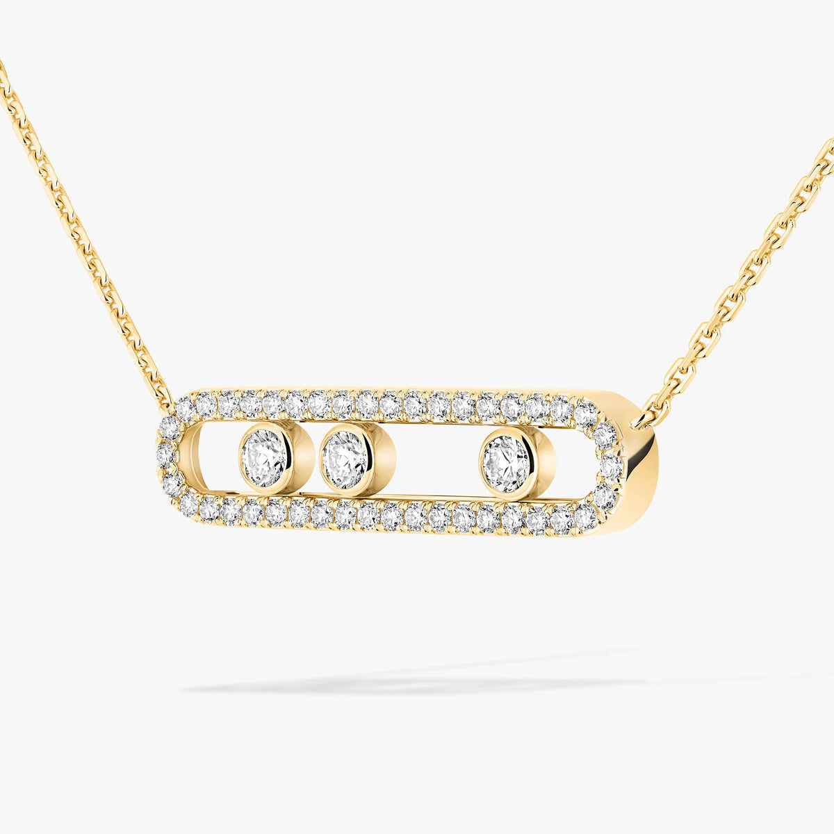 [NOBLE AURA] Move Pave_ Rose Gold Diamond Necklace