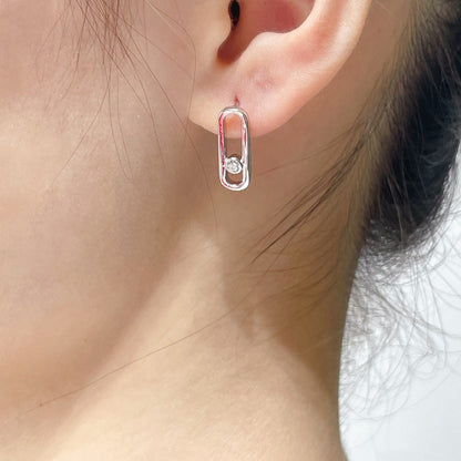 [NOBLE AURA]MOVE UNO SMALL 1 DIAMOND EARRINGS