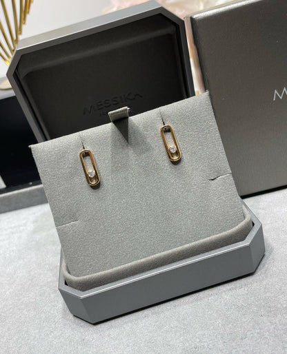 [NOBLE AURA]MOVE UNO SMALL 1 DIAMOND EARRINGS