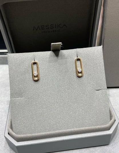 [NOBLE AURA]MOVE UNO SMALL 1 DIAMOND EARRINGS