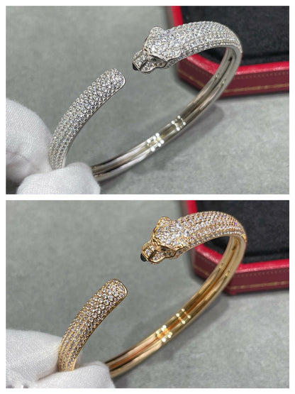[NOBLE AURA]PANTHERE FULL DIAMOND OPEN BRACELET