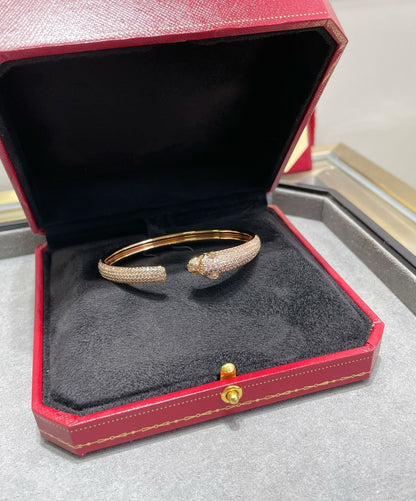 [NOBLE AURA]PANTHERE FULL DIAMOND OPEN BRACELET