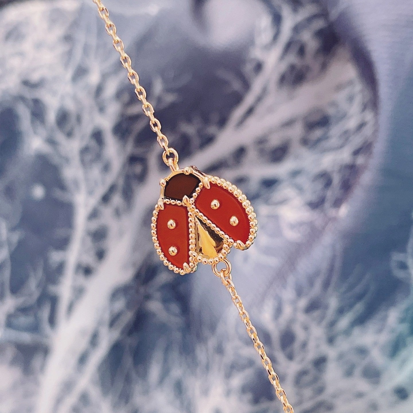 [NOBLE AURA]LUCKY SPRING 1 MOTIF PINK GOLD BRACELET