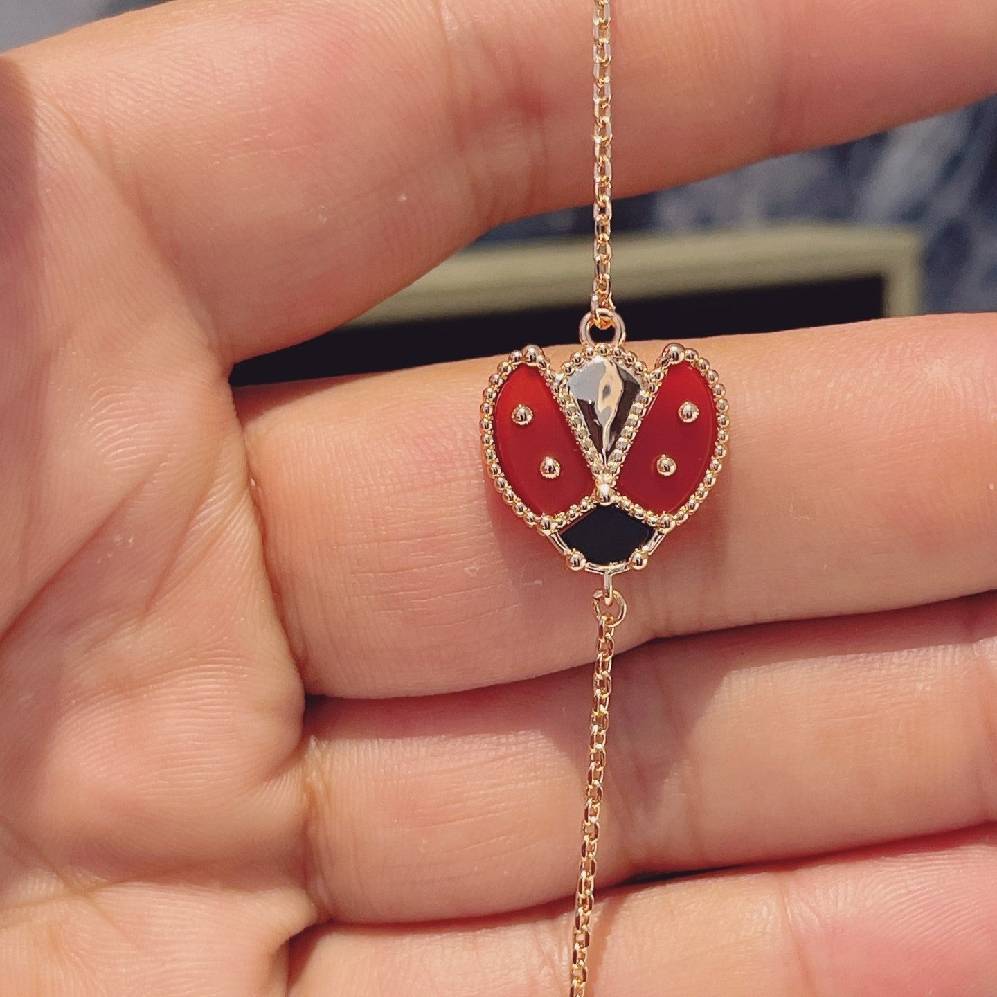 [NOBLE AURA]LUCKY SPRING 1 MOTIF PINK GOLD BRACELET