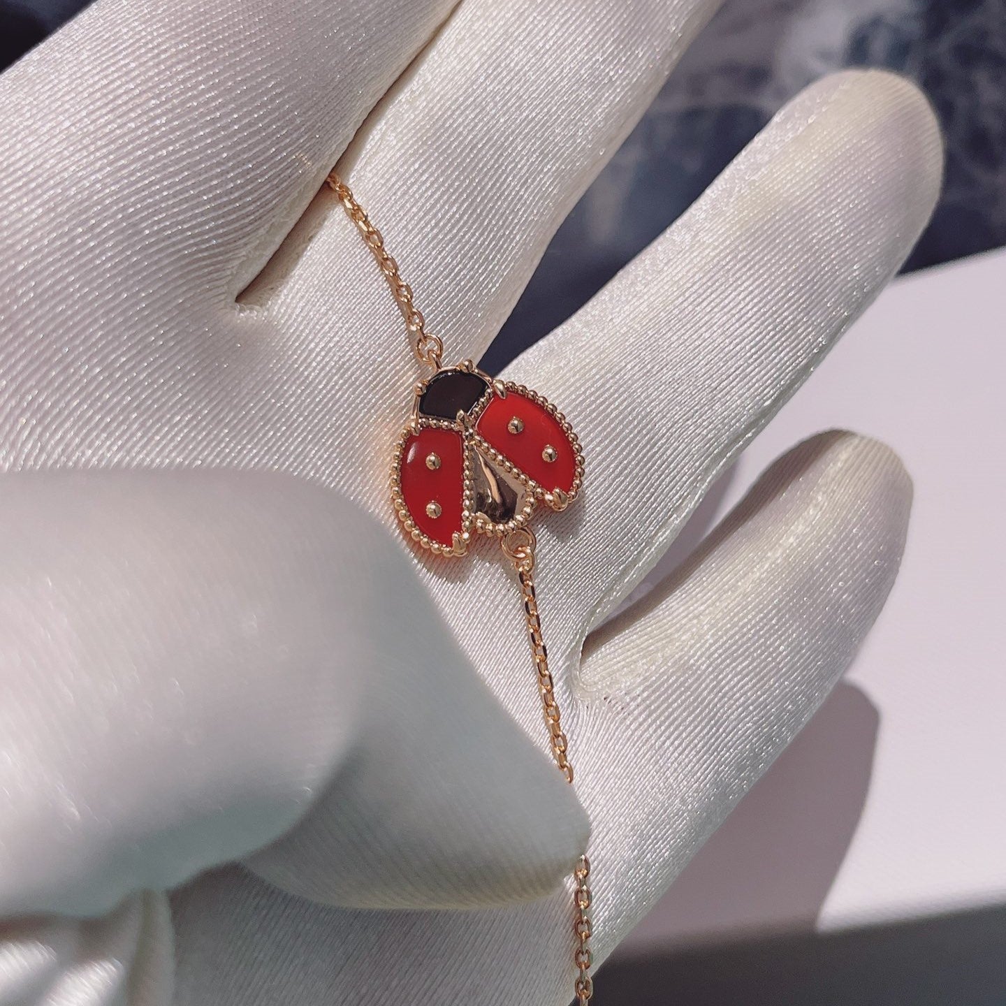 [NOBLE AURA]LUCKY SPRING 1 MOTIF PINK GOLD BRACELET