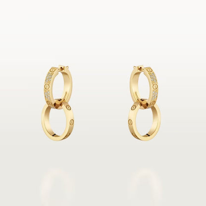 [NOBLE AURA] LOVE 3.3MM DANGLE HALF DIAMOND EARRINGS