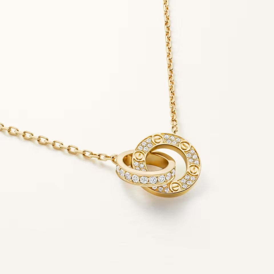 [NOBLE AURA] LOVE  FULL DIAMOND PENDANT NECKLACE