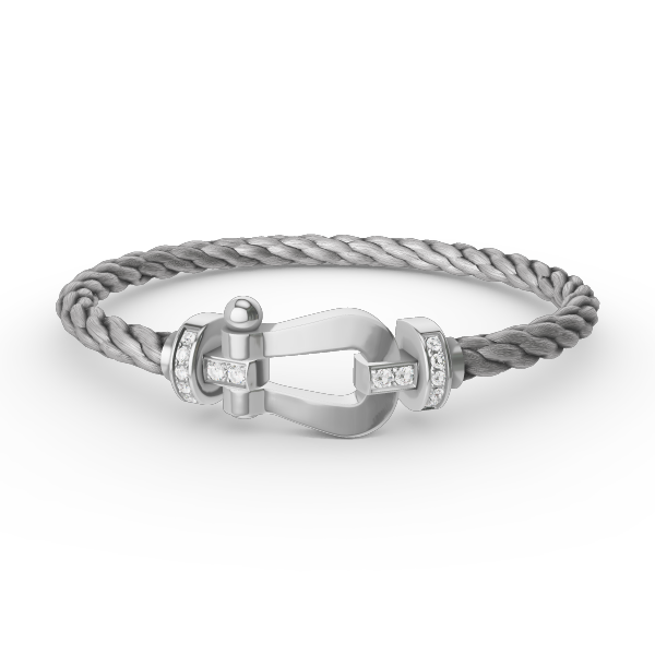 [NOBLE AURA]FORCE LARGE HORSESHOE HALF DIAMOND BRACELET SILVER