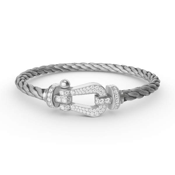 [NOBLE AURA]FORCE LARGE HORSESHOE FULL DIAMOND BRACELET SILVER