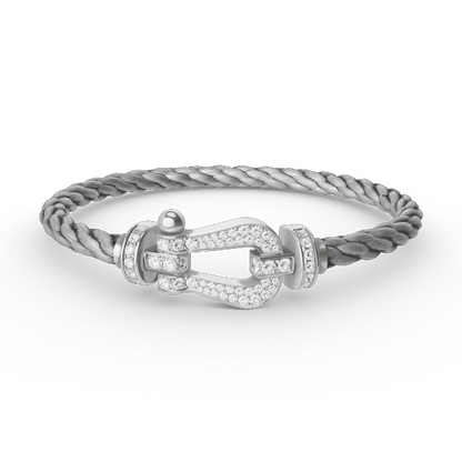 [NOBLE AURA]FORCE LARGE HORSESHOE FULL DIAMOND BRACELET SILVER