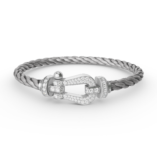 [NOBLE AURA]FORCE LARGE HORSESHOE FULL DIAMOND BRACELET SILVER