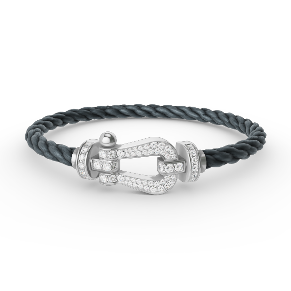 [NOBLE AURA]FORCE LARGE HORSESHOE FULL DIAMOND BRACELET SILVER