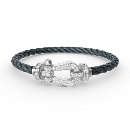 [NOBLE AURA]FORCE LARGE HORSESHOE FULL DIAMOND BRACELET SILVER