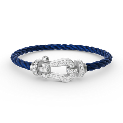 [NOBLE AURA]FORCE LARGE HORSESHOE FULL DIAMOND BRACELET SILVER