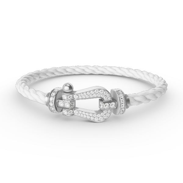 [NOBLE AURA]FORCE LARGE HORSESHOE FULL DIAMOND BRACELET SILVER