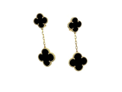 [NOBLE AURA]CLOVER 2 MOTIFS  EARRINGS (MULTIPLE CHOICESC