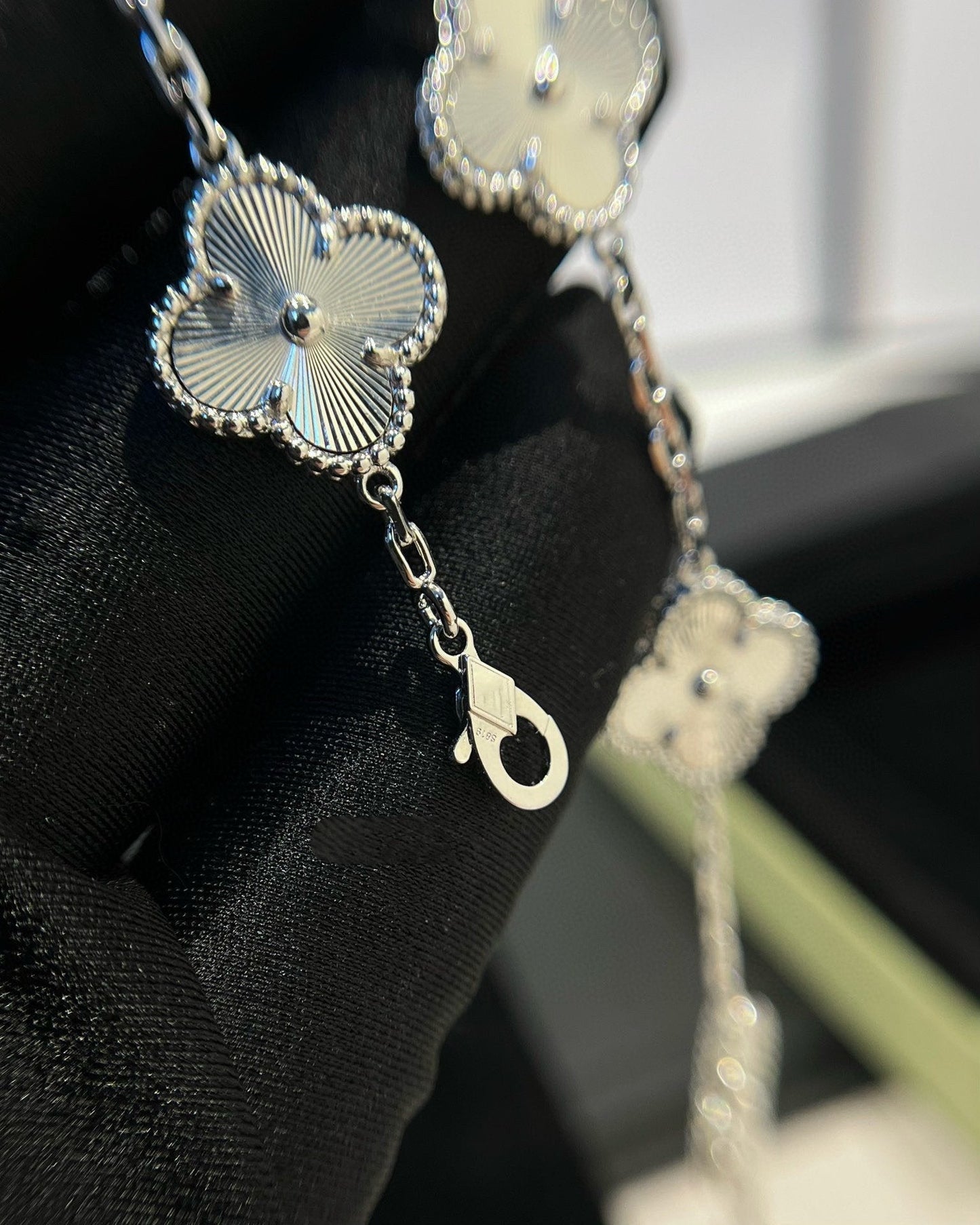 [NOBLE AURA]CLOVER SILVER 5 MOTIFS BRACELET